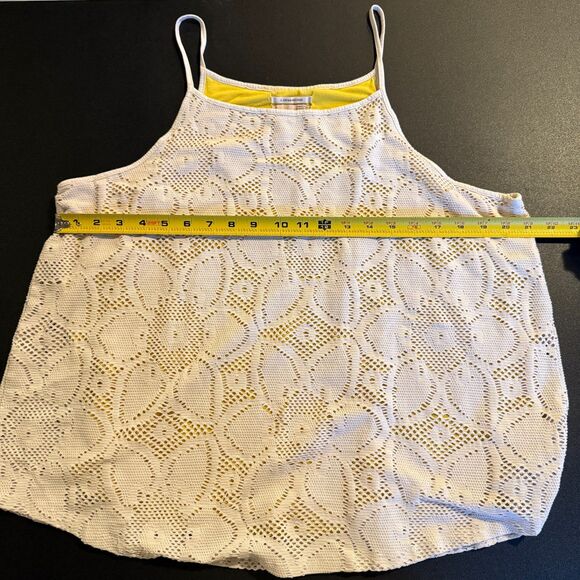 Anthropologie Crochet Lace Tank Top – White/Yellow – Size XL - Picture 2 of 5